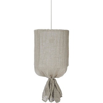 Lniana lampa wisząca abażurowa Round naturalna